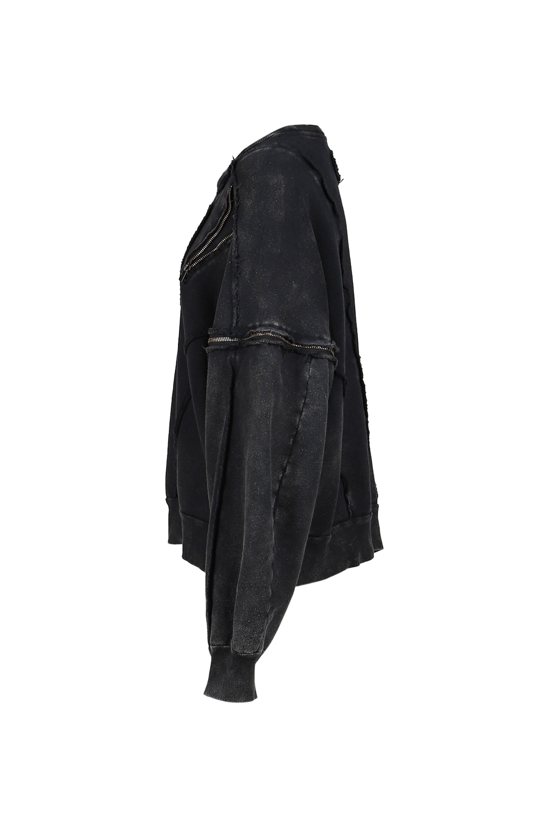 SPLIT SWEAT CREWNECK / BLK