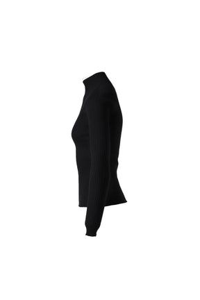 MOCKNECK LIGHT RIB SWEATER / BLK