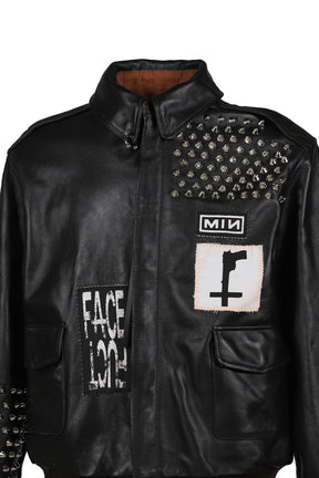 BOOTLEG FLIGHT LEATHER JACKET(BROWN CORE) / BLK