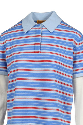 LAYERED STRIPE RUGBY / BLUE/PINK
