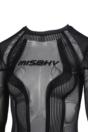 FLOCK MESH SPORT LONGSLEEVE TOP / BLK 