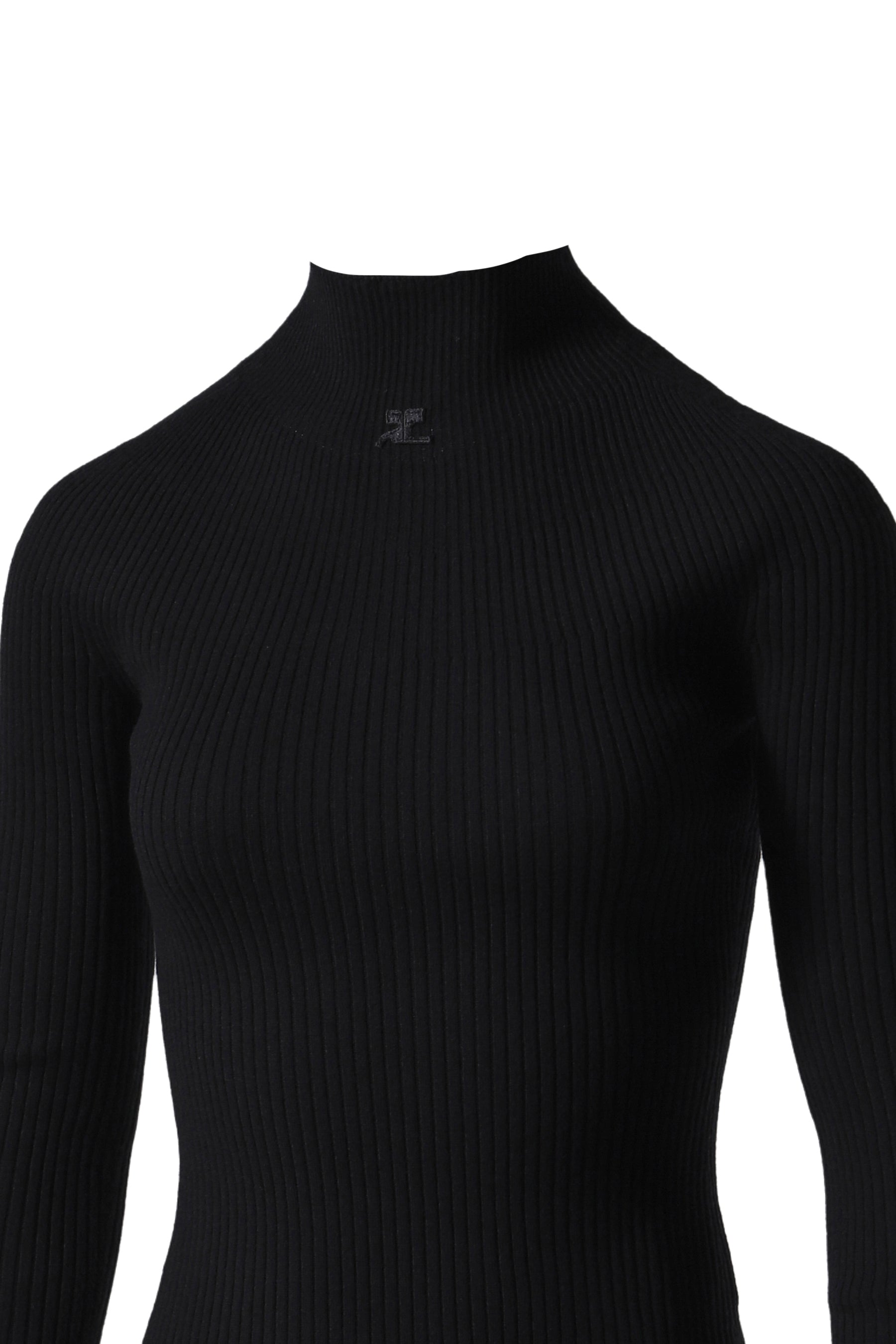 MOCKNECK LIGHT RIB SWEATER / BLK