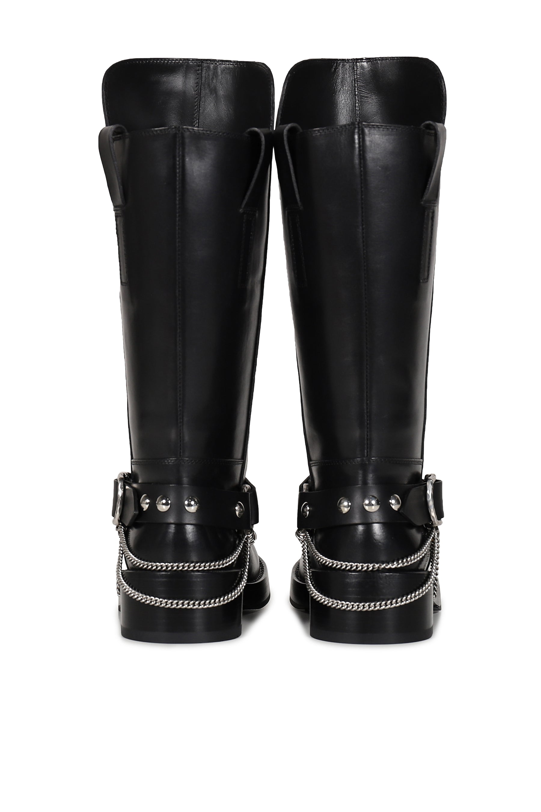EDEED RIDING BOOTS WITH BELT AND CHAINS / BLK