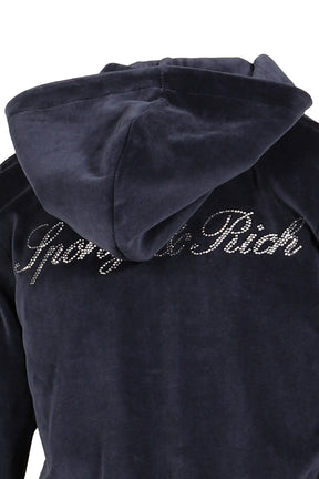 SIGNATURE LOGO KRYSTAL ZIP HOODIE / DARK NVY