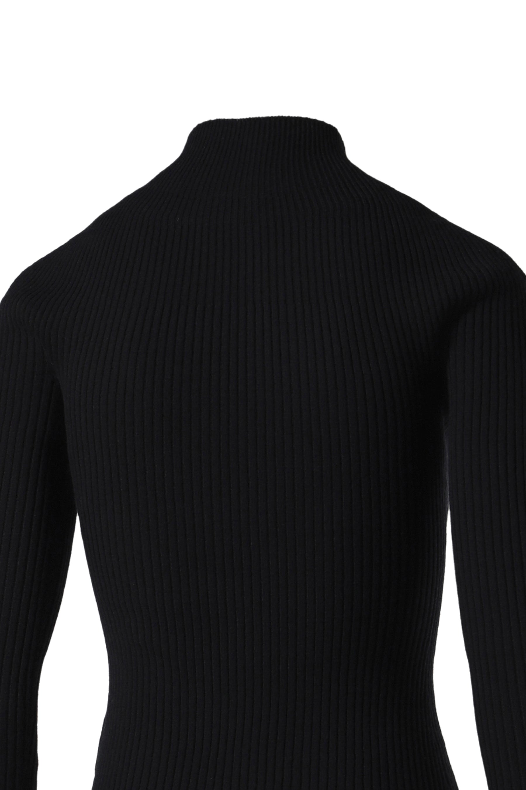 MOCKNECK LIGHT RIB SWEATER / BLK