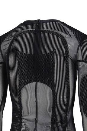 FLOCK MESH SPORT LONGSLEEVE TOP / BLK 
