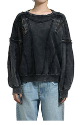 SPLIT SWEAT CREWNECK / BLK