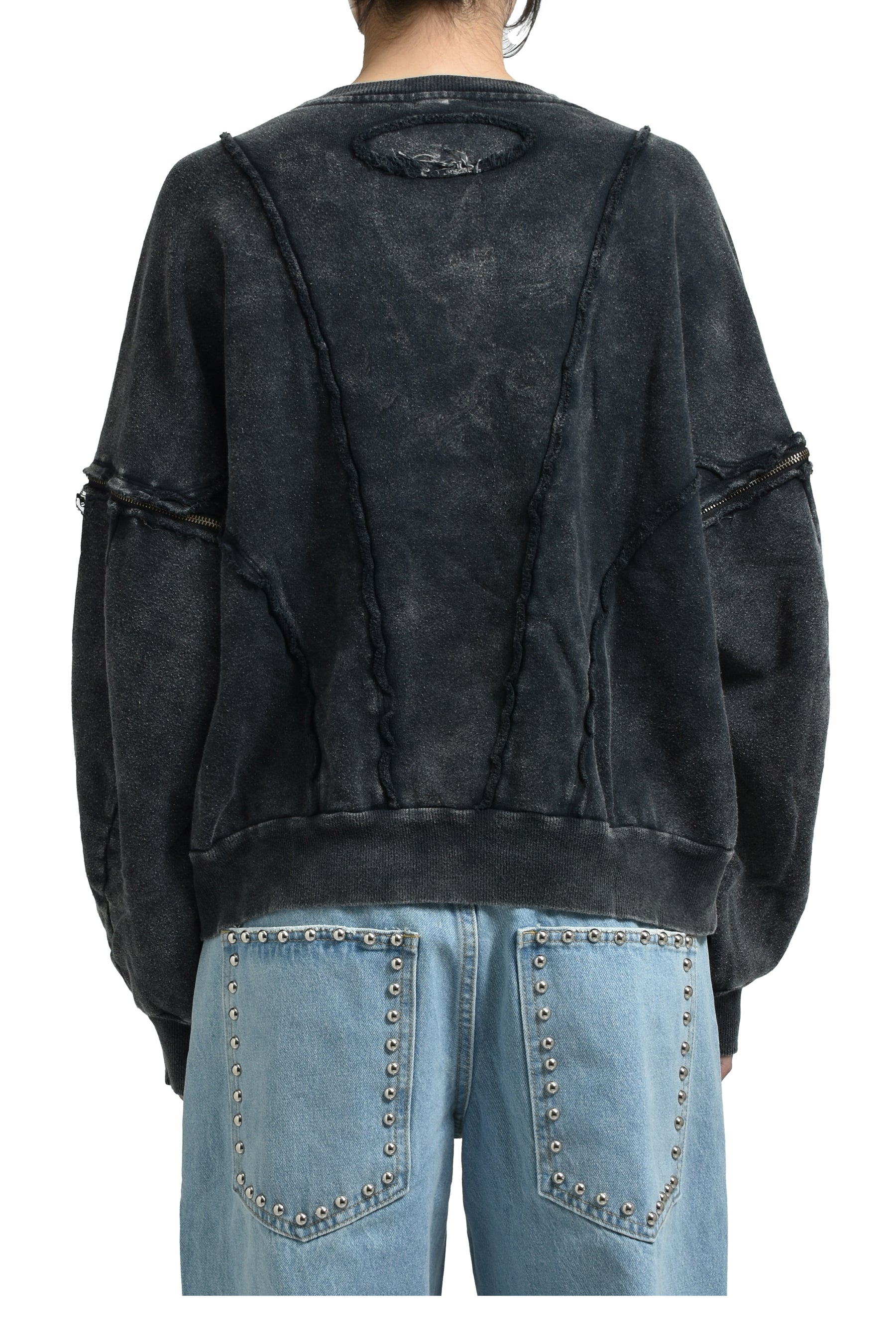 SPLIT SWEAT CREWNECK / BLK