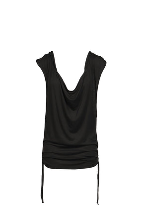 COWL BOXER HOODIE / BLK