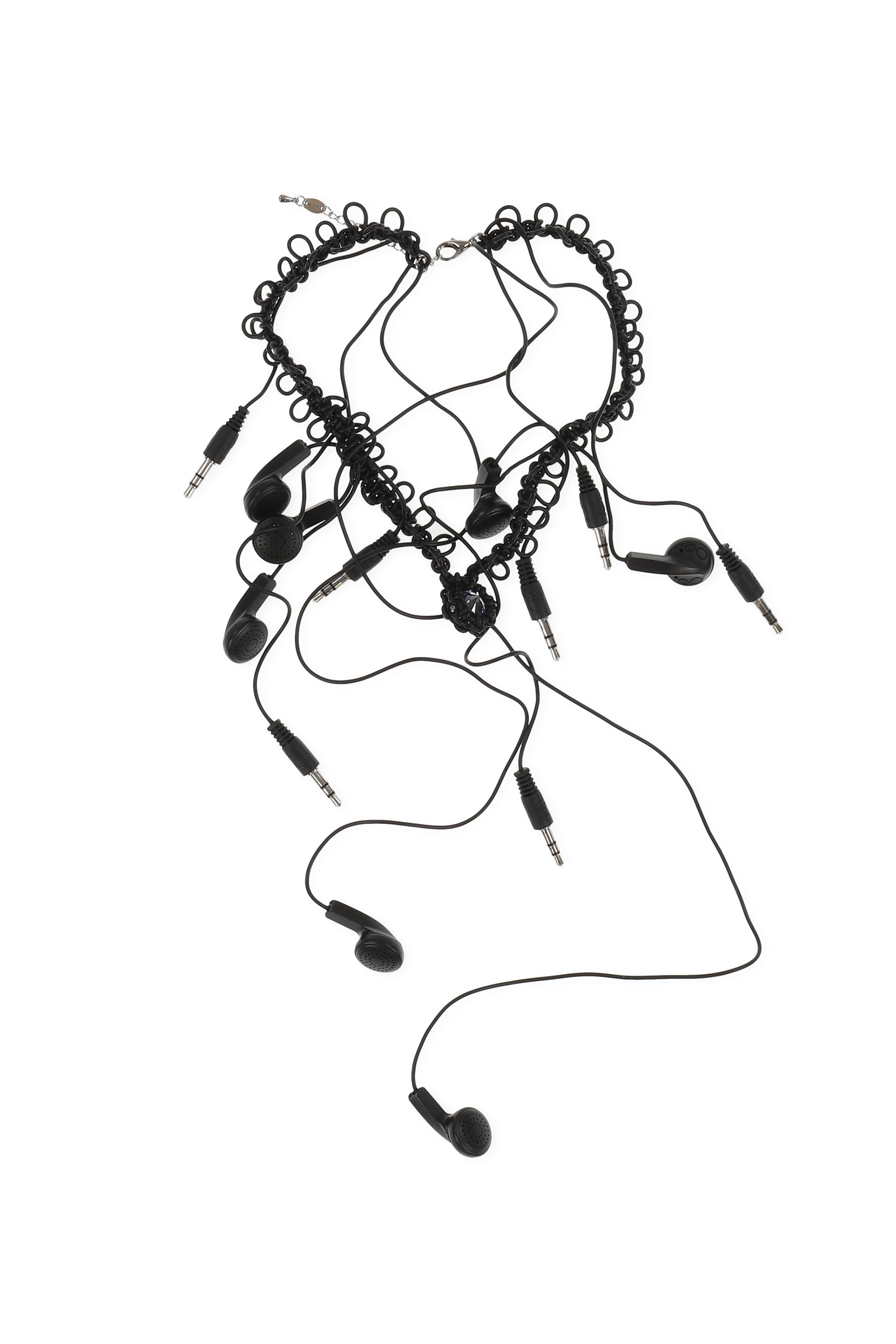 BRAIDED HEADPHONES BIJOUX NECKLACE / BLK