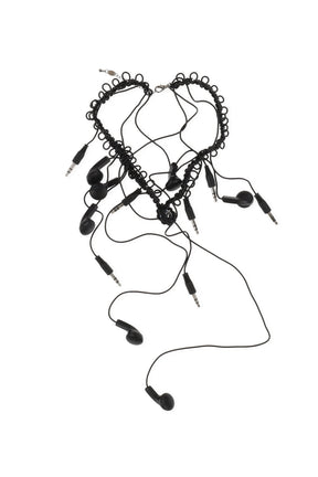 BRAIDED HEADPHONES BIJOUX NECKLACE / BLK