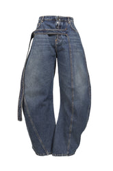 LOW WAISTED JEAN WITH STRAP DETAIL ON THE FRONT / IND