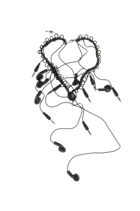 BRAIDED HEADPHONES BIJOUX NECKLACE / BLK