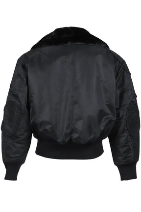 MULTIPOCKET CARGO JACKET WITH LEATHER TRIM / BLK