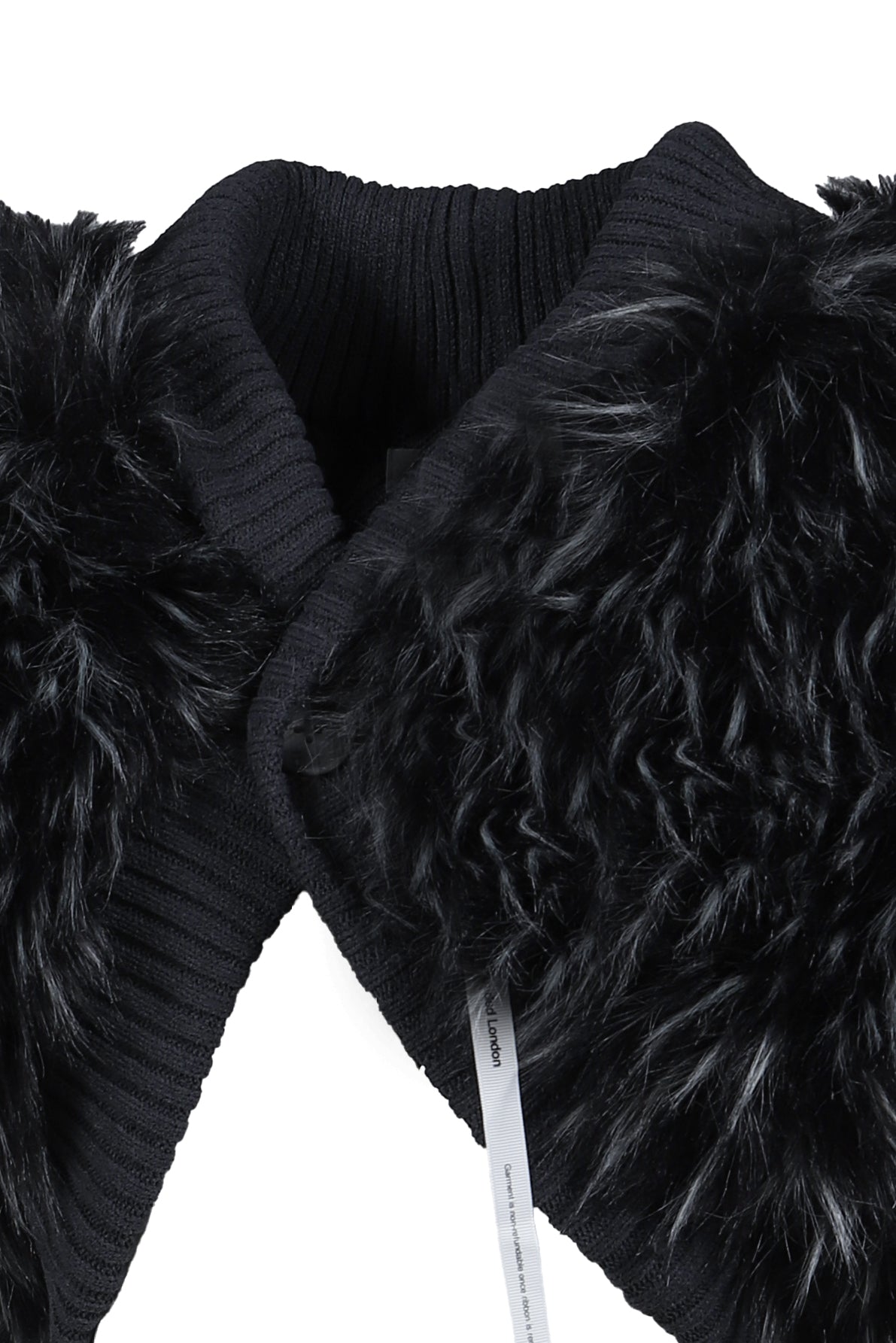 LONGSLEEVE KNIT FAUX FUR SHRUG / BLK