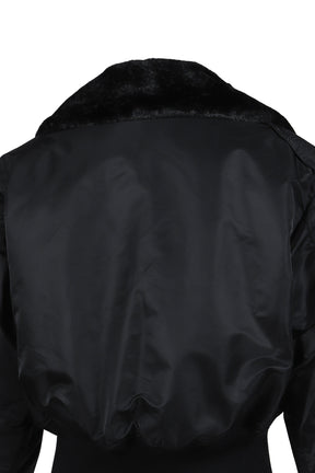 MULTIPOCKET CARGO JACKET WITH LEATHER TRIM / BLK