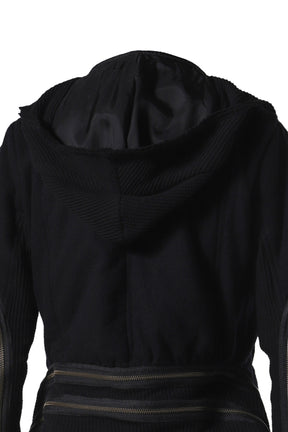 7ZIPPERS WAFFLE PADDED JACKET / BLK