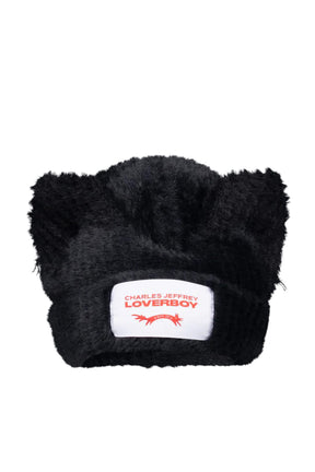 FLUFFY CHUNKY EARS BEANIE / BLACK