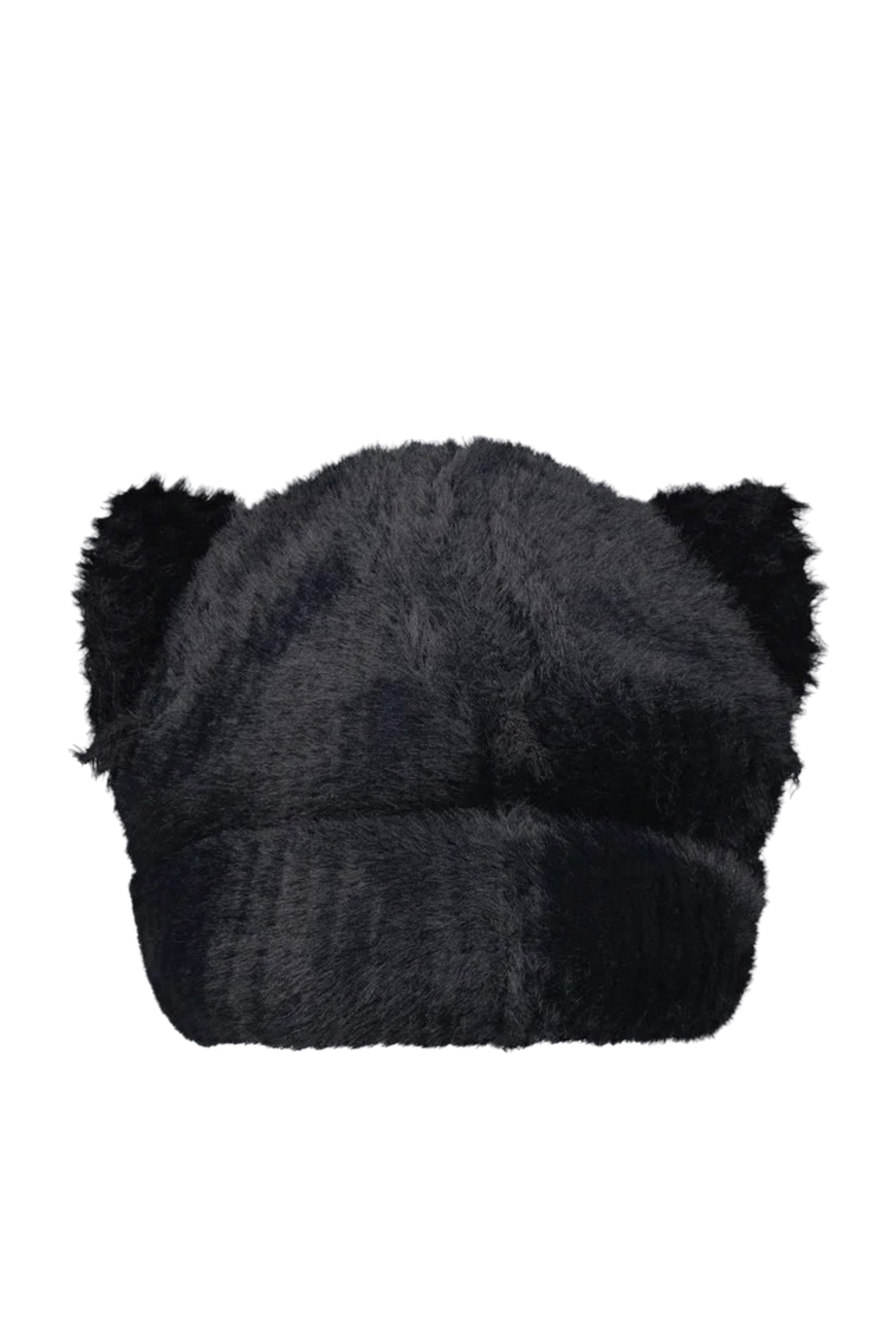 FLUFFY CHUNKY EARS BEANIE / BLACK