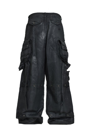 JULIUS ユリウス FW25 12OZ COATING GASMASK CARGO / BLK WAX - NUBIAN