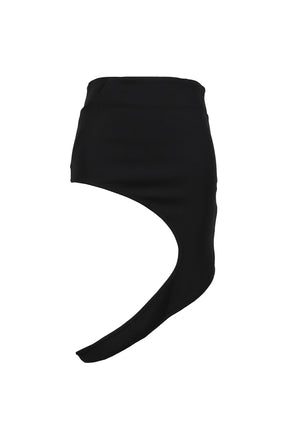 DEEP HOLE LAYERED SKIRT / BLK