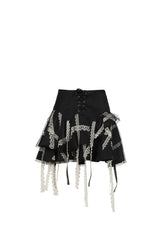 GARTER BELT LASER LOVE MINI SKIRT / BLK