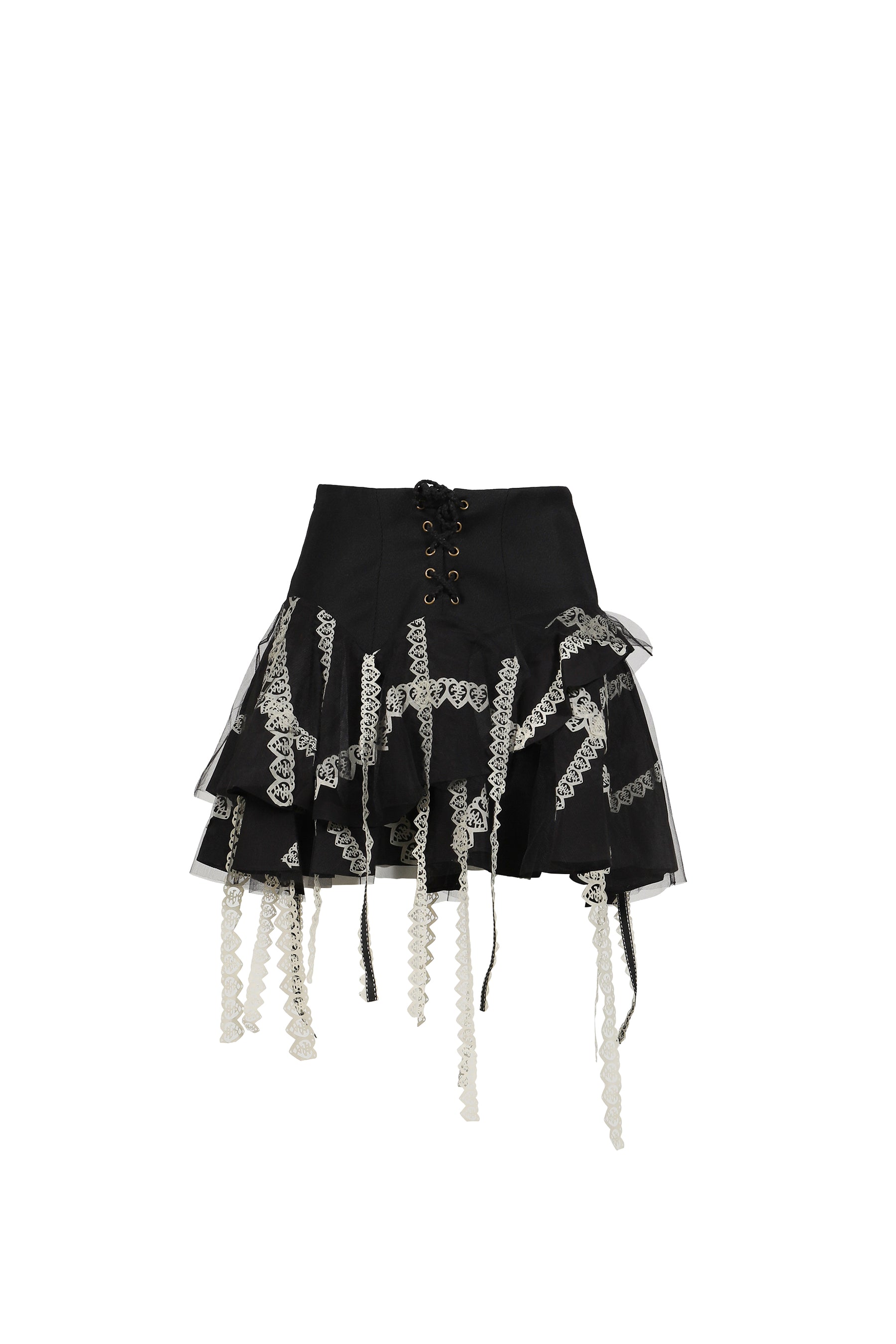 GARTER BELT LASER LOVE MINI SKIRT / BLK