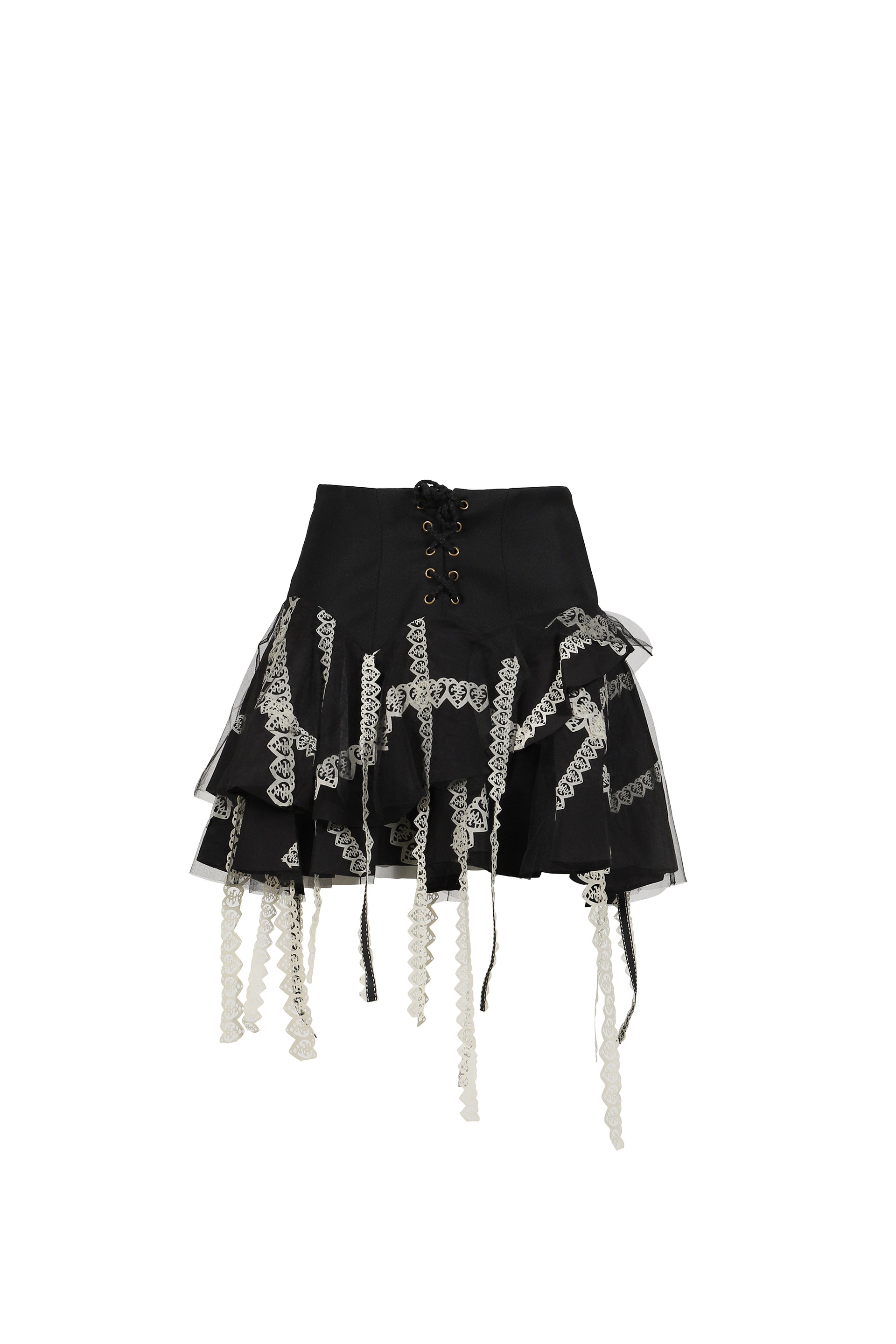 GARTER BELT LASER LOVE MINI SKIRT / BLK