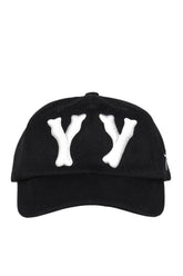 YY WOOL HEART BONE BALL CAP / BLK