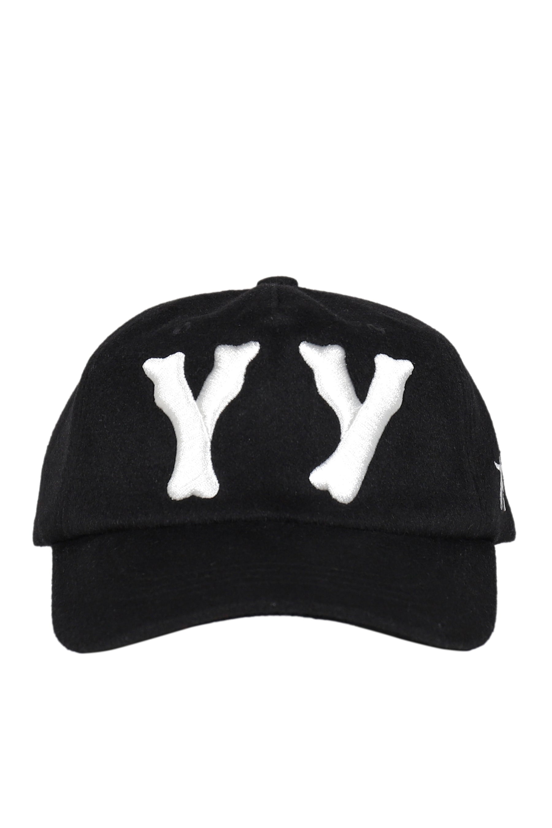 YY WOOL HEART BONE BALL CAP / BLK