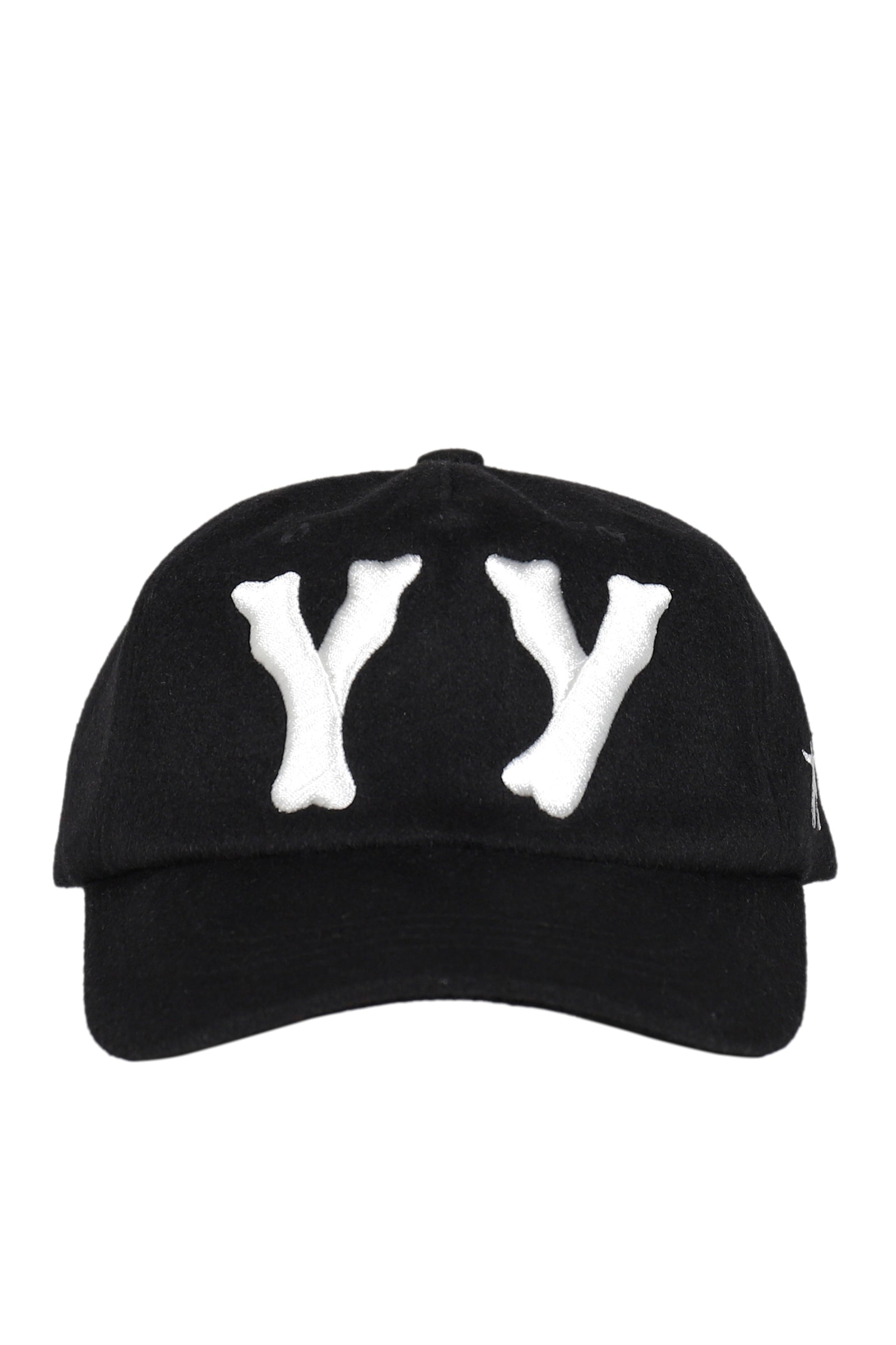 YY WOOL HEART BONE BALL CAP / BLK
