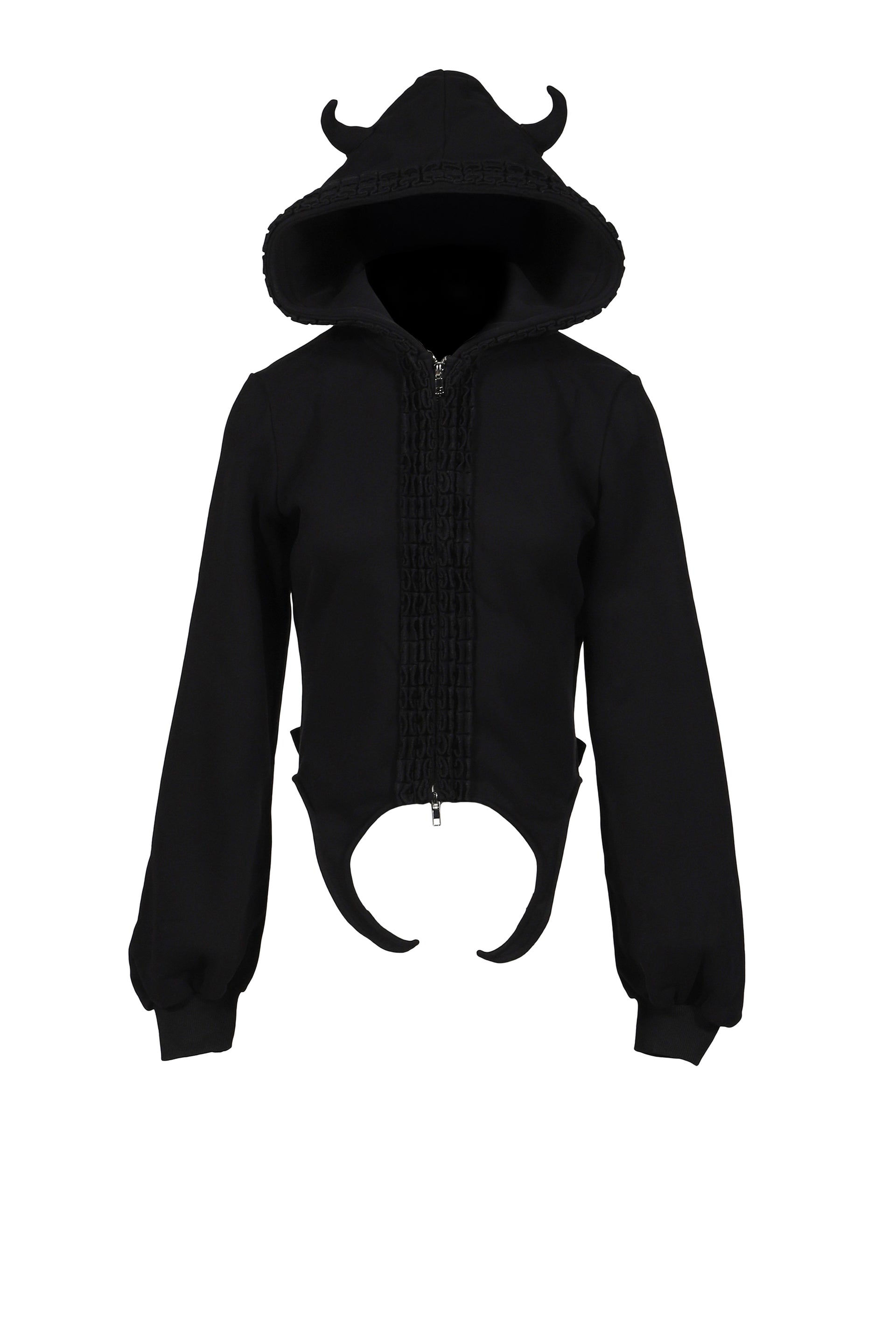 BLACK & WHITE STRIPED KNIT HOODIE DRESS / BLK