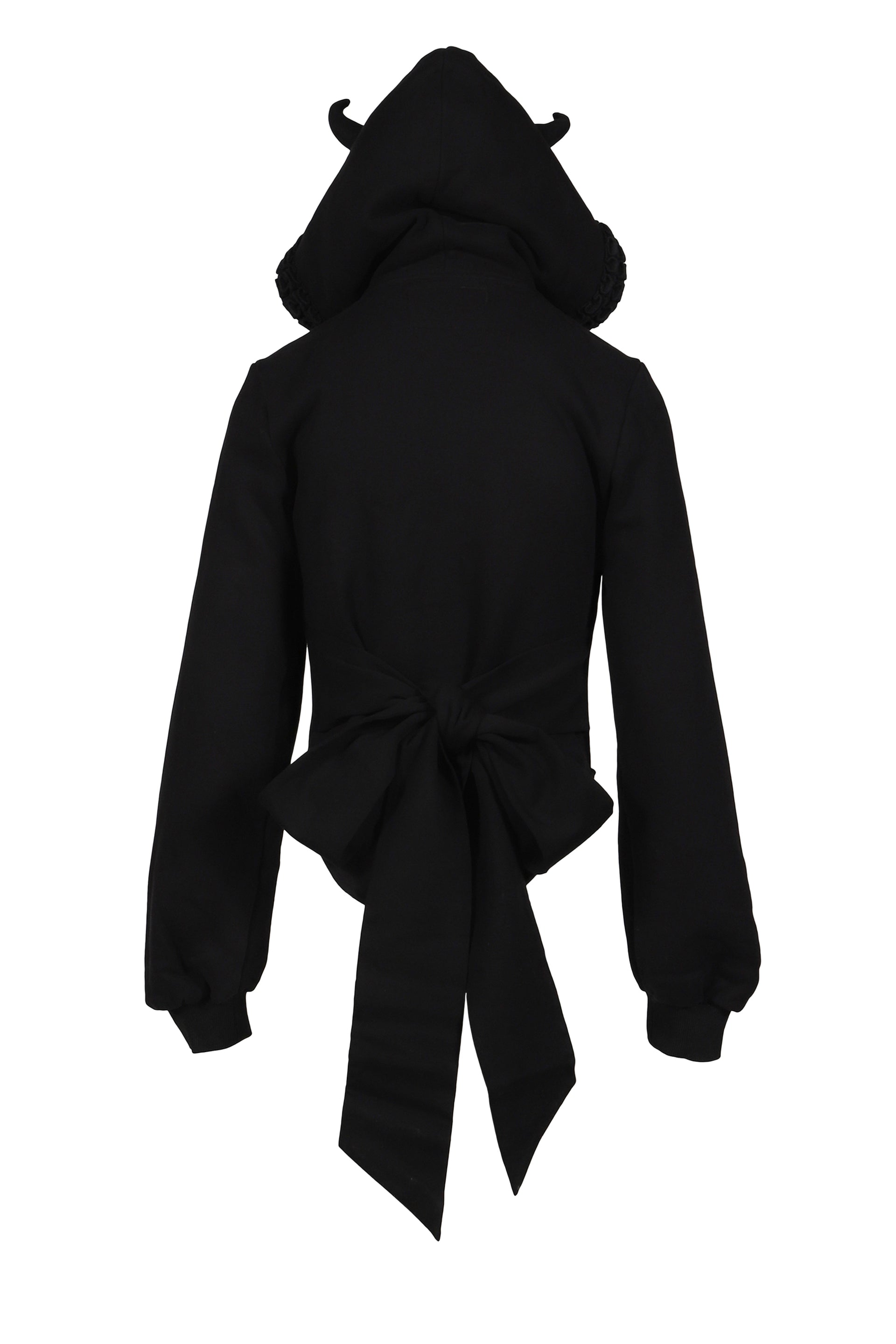 BLACK & WHITE STRIPED KNIT HOODIE DRESS / BLK