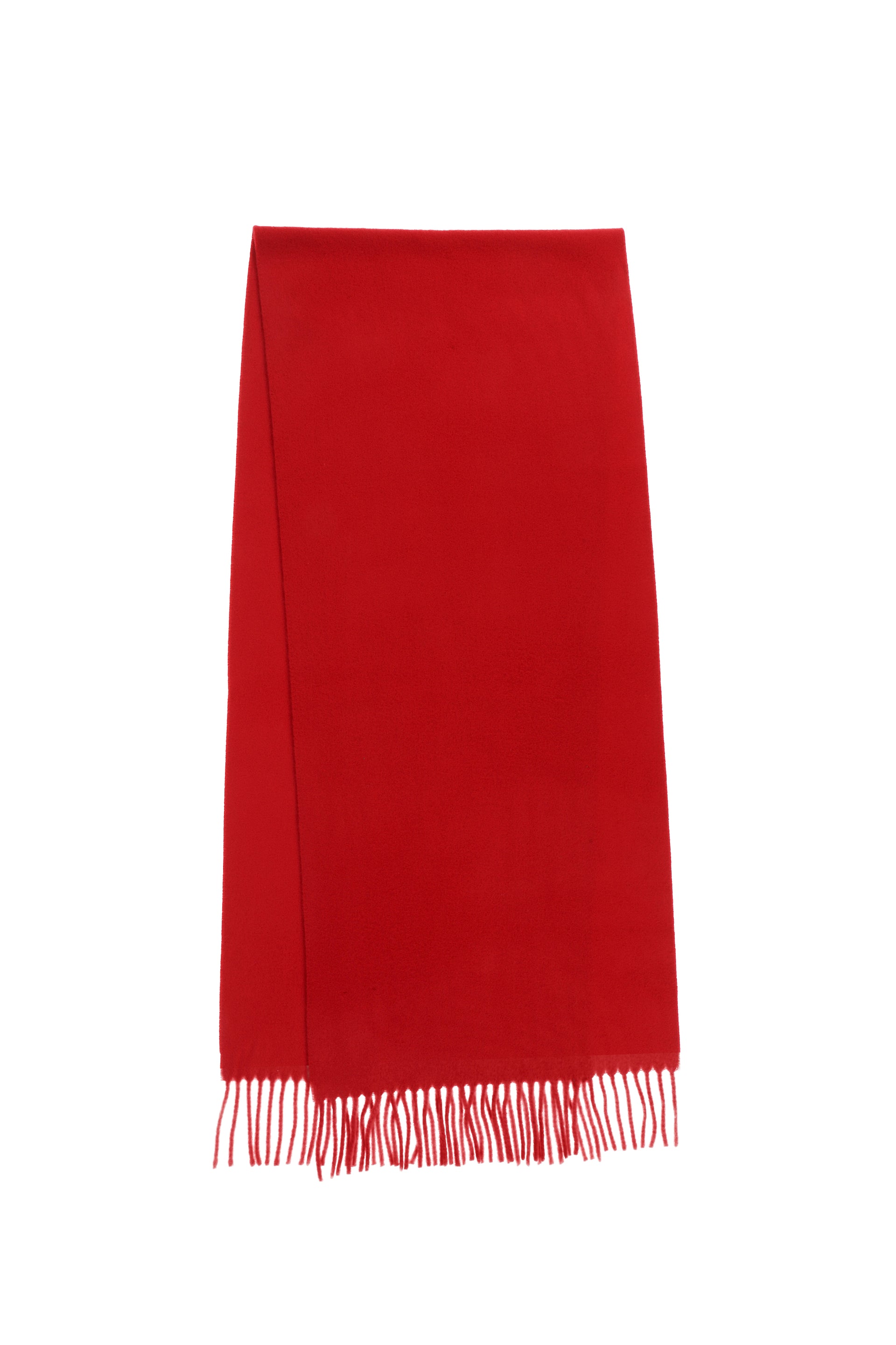 EMBROIDERED FRINGED SCARF / RED