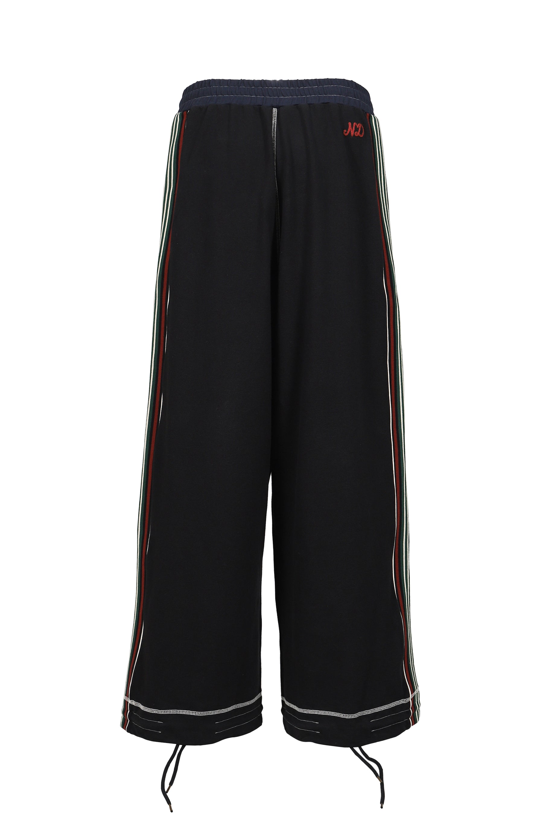 WIDE LEG TRACK PANT /BLK/NVY