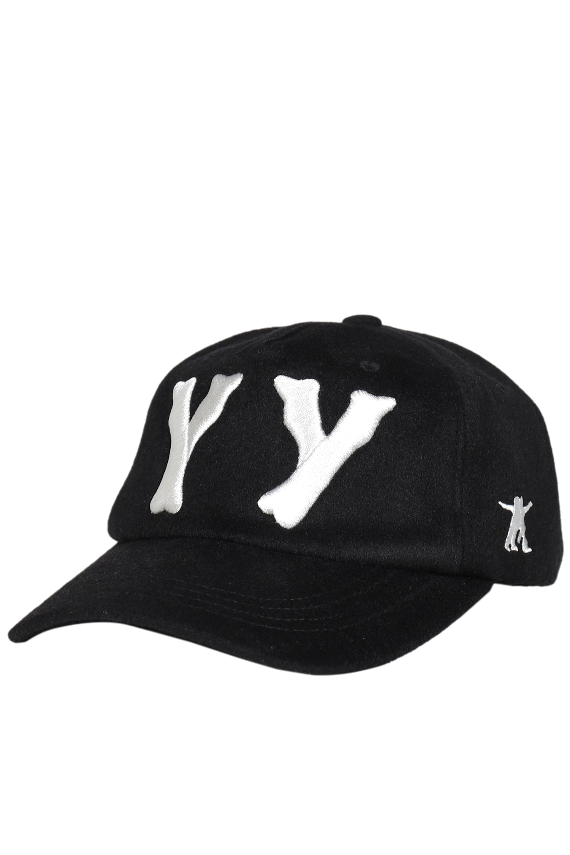 YY WOOL HEART BONE BALL CAP / BLK