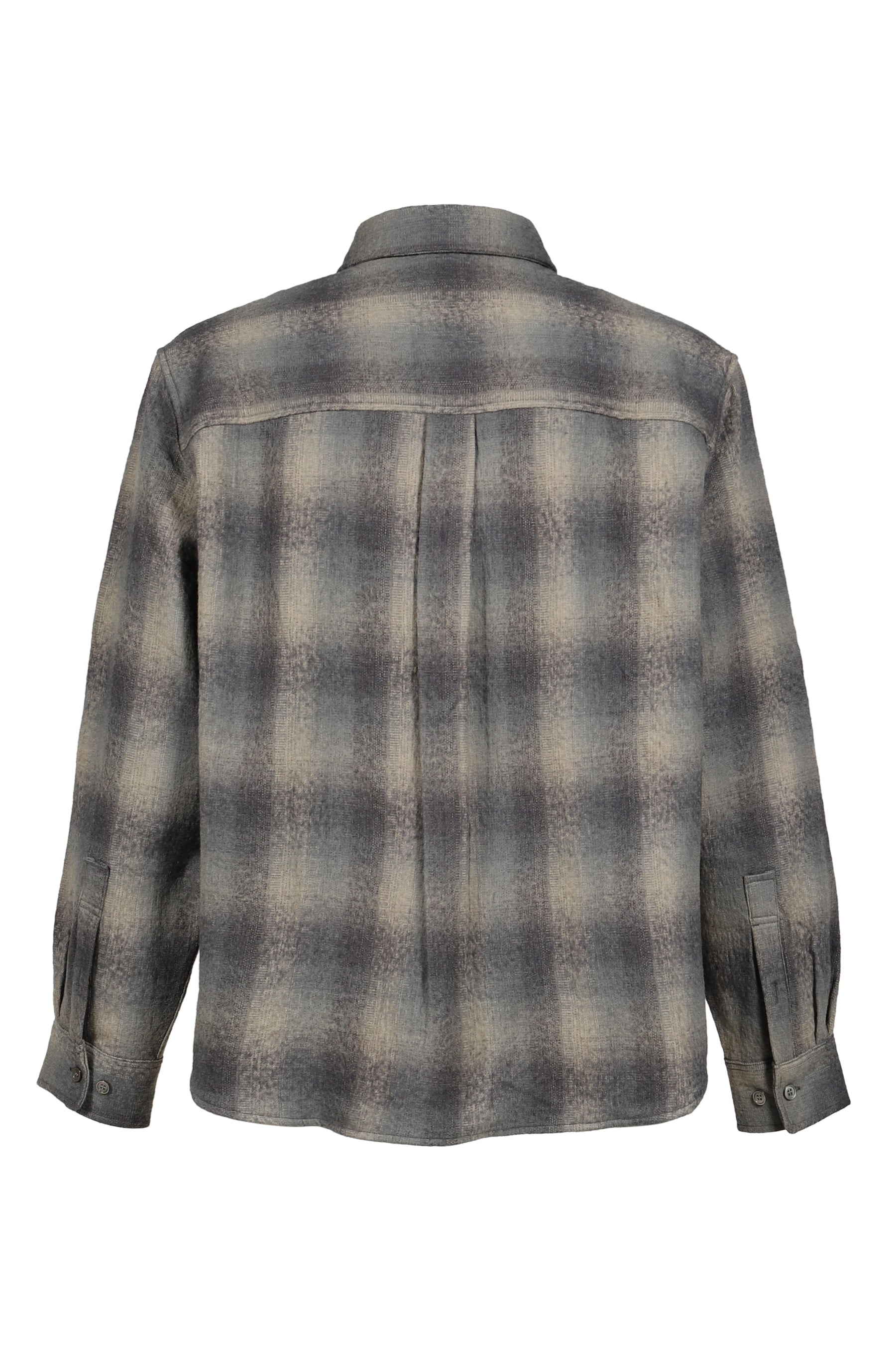 OMBRE FLANNEL ONE POCKET CHECKERED SHIRT V.2 / BLU GRY