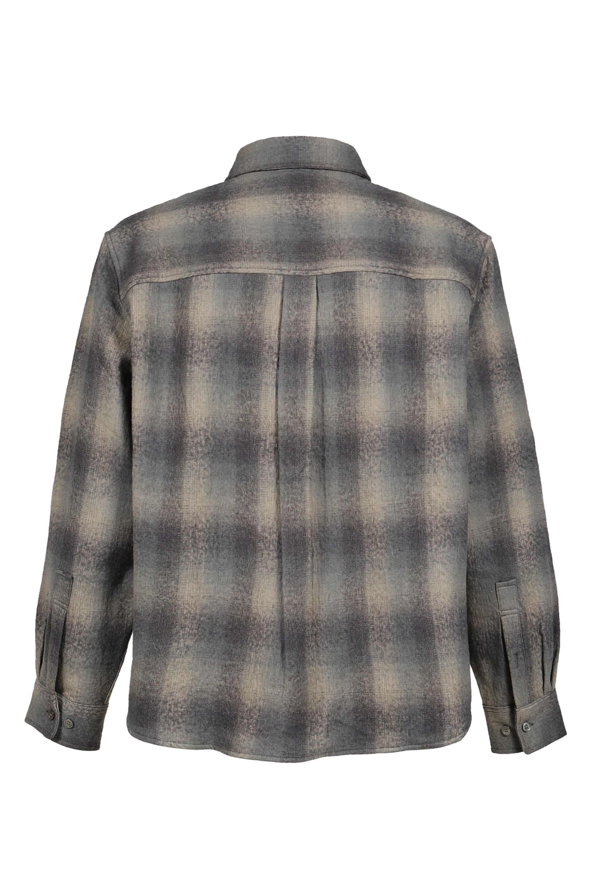 OMBRE FLANNEL ONE POCKET CHECKERED SHIRT V.2 / BLU GRY