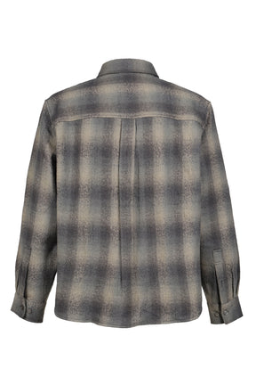 OMBRE FLANNEL ONE POCKET CHECKERED SHIRT V.2 / BLU GRY