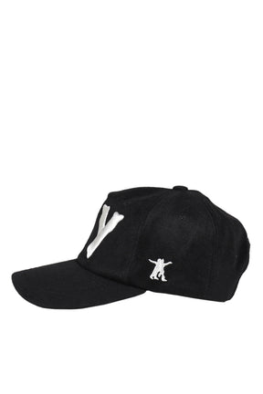 YY WOOL HEART BONE BALL CAP / BLK