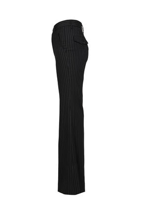 STEFAN FLARED CROPPED TROUSERS / BLK GRY