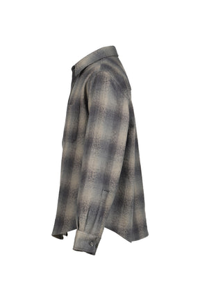 OMBRE FLANNEL ONE POCKET CHECKERED SHIRT V.2 / BLU GRY