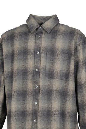 OMBRE FLANNEL ONE POCKET CHECKERED SHIRT V.2 / BLU GRY
