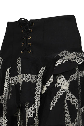 GARTER BELT LASER LOVE MINI SKIRT / BLK
