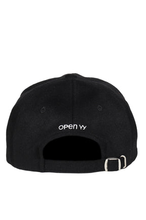 YY WOOL HEART BONE BALL CAP / BLK