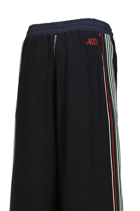 WIDE LEG TRACK PANT /BLK/NVY