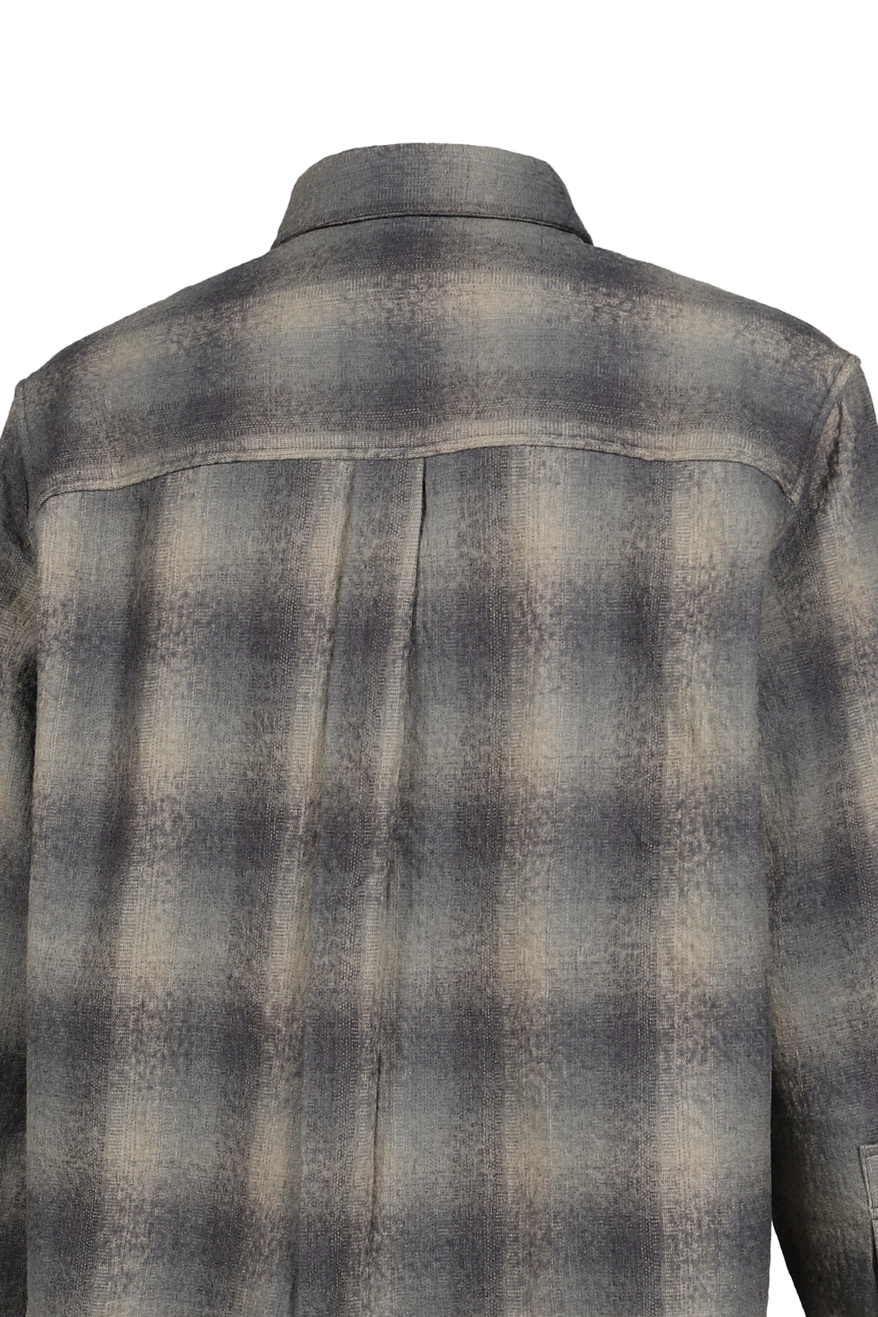 OMBRE FLANNEL ONE POCKET CHECKERED SHIRT V.2 / BLU GRY