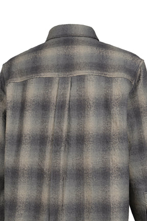 OMBRE FLANNEL ONE POCKET CHECKERED SHIRT V.2 / BLU GRY