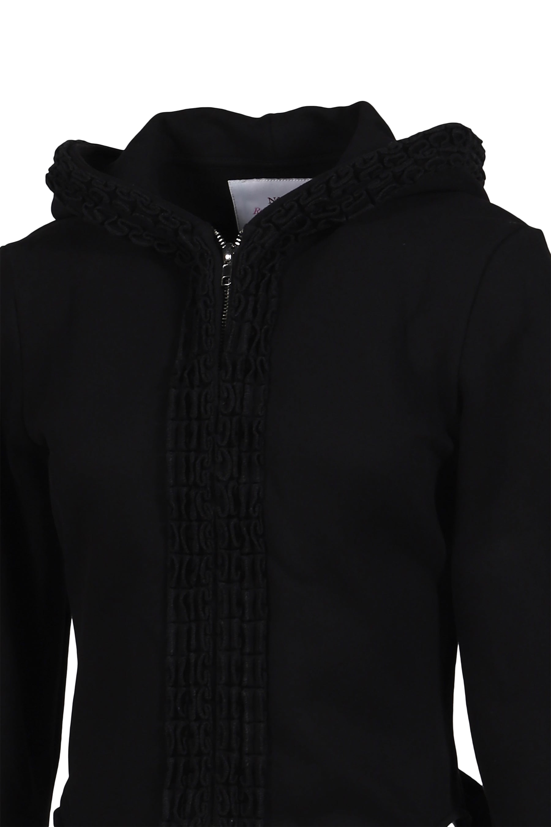 BLACK & WHITE STRIPED KNIT HOODIE DRESS / BLK