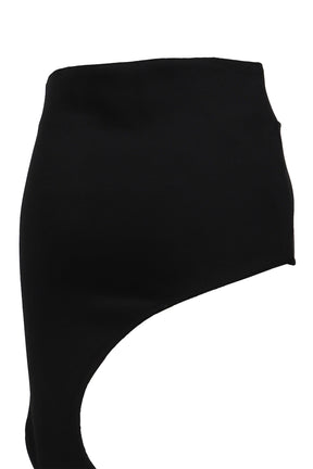 DEEP HOLE LAYERED SKIRT / BLK